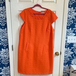 Sandra Darren Coral Dress with Beaded Detail